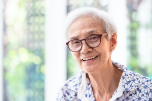 senior women happy in her home and Aging In Place