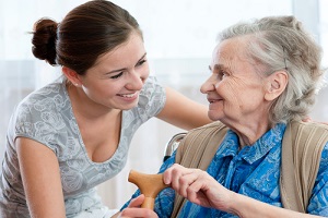 senior woman with her home caregiver for Senior Care